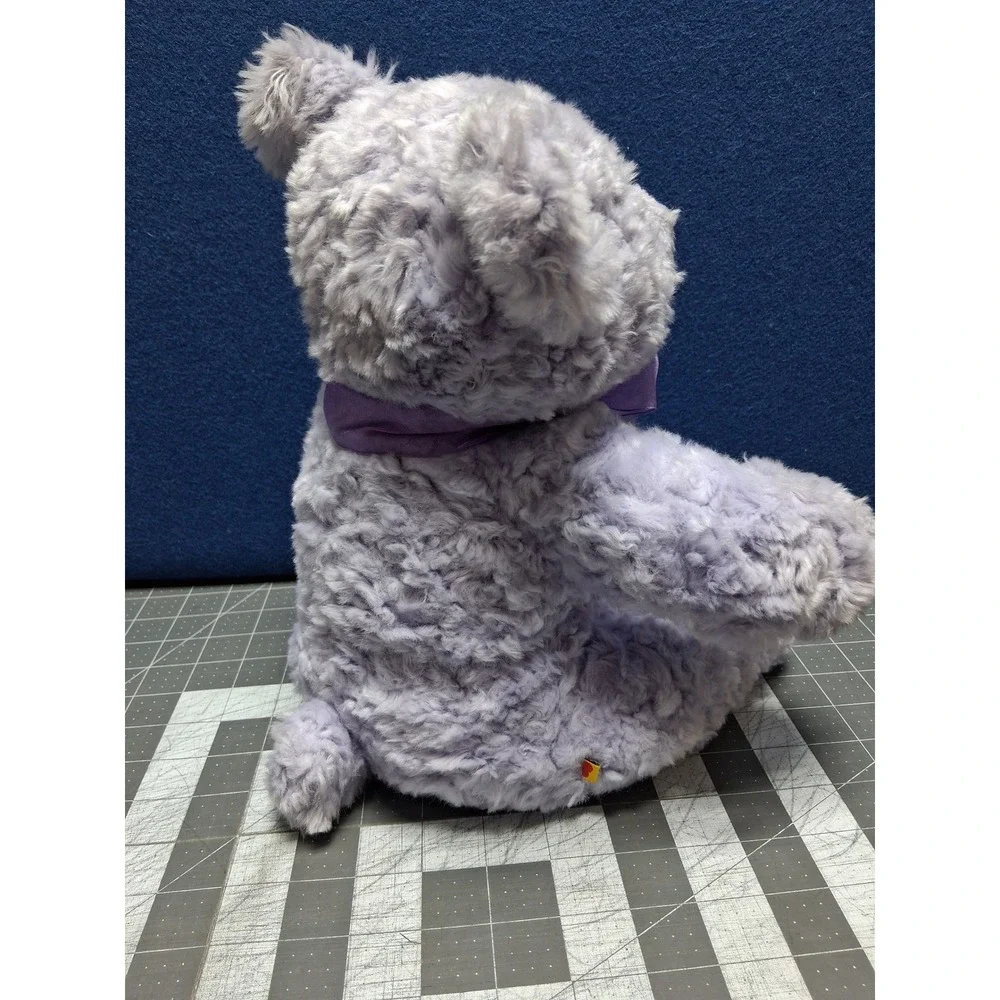Build A Bear Workshop Plush Teddy Bear Lavender Purple Curly Shaggy Fur Ribbon